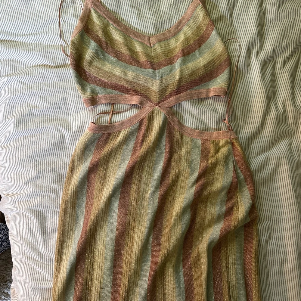 Altar'd State Earthy Toned cut out dress